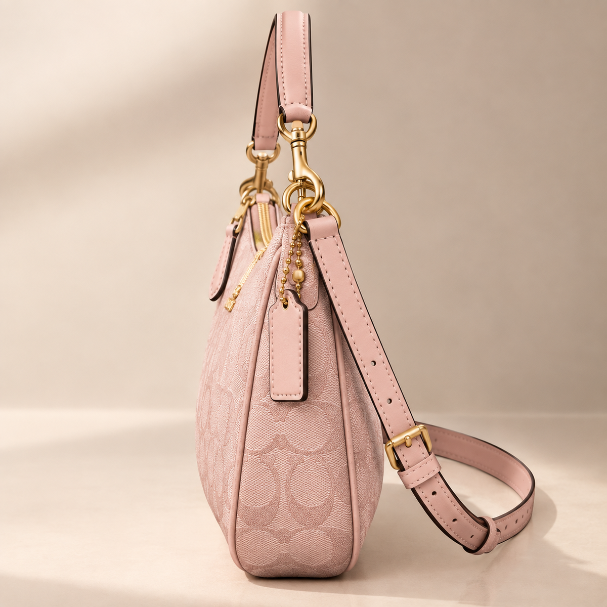 NWT Coach Teri Shoulder Bag in Signature Canvas CAL51/CV933 Powder Pink Crossbody Purse