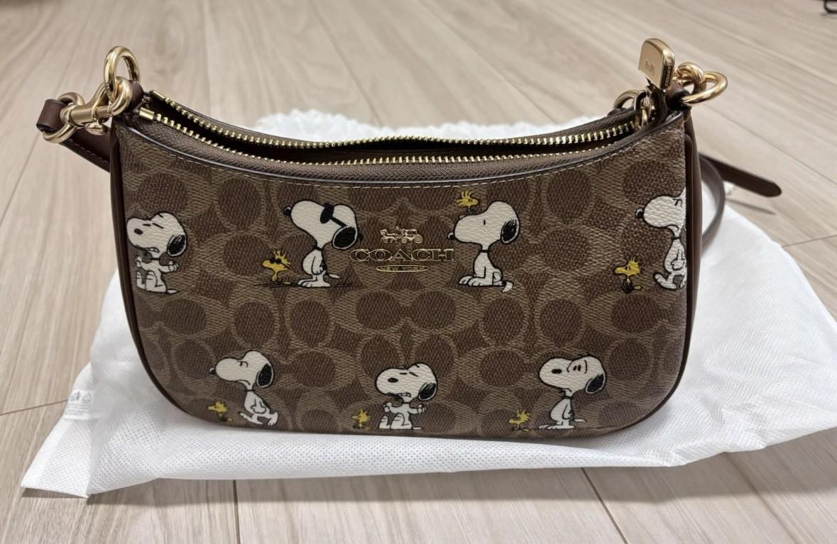 Coach x Peanuts Snoopy Teri Bag Women's Signature Canvas Shoulder Crossbody NWT