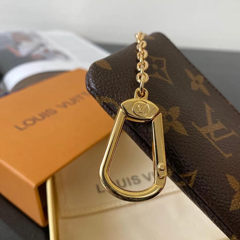 Louis Vuitton Key Pouch M62650 Monogram Canvas Coin Card Holder with Key Ring